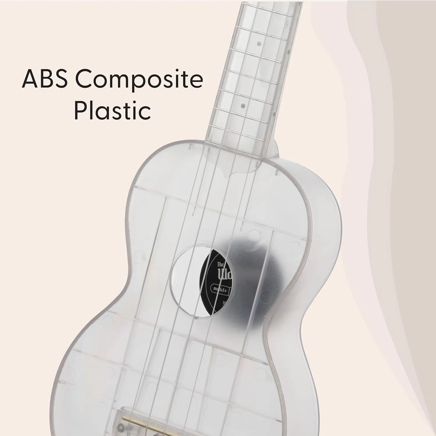 Kala Brand Music Co. The Waterman Sea Glass Collection, 4-String Ukulele, Right, Frosted Glass, Soprano (KA-WMT-CL-S)