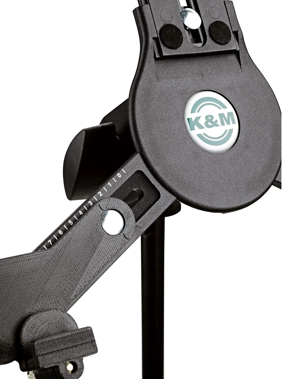 K&M - Konig & Meyer 19790.516.55 - Universal Tablet iPad Holder for Mic Stand - Switch Landscape to Portrait - Professional Grade for all Musicians - Studio or Remote Home Use - German Made - Black