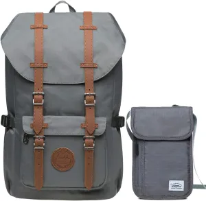 KAUKKO Laptop Outdoor Backpack, Traveling Rucksack Fits 15.6 Inch Laptop(5-11-GREY2PC)
