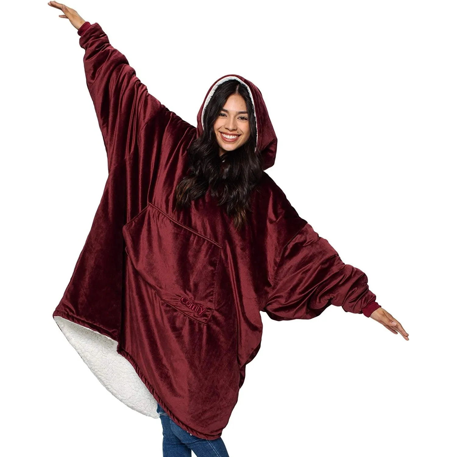 Keep yourself warm and cozy with this giant oversized wearable blanket
