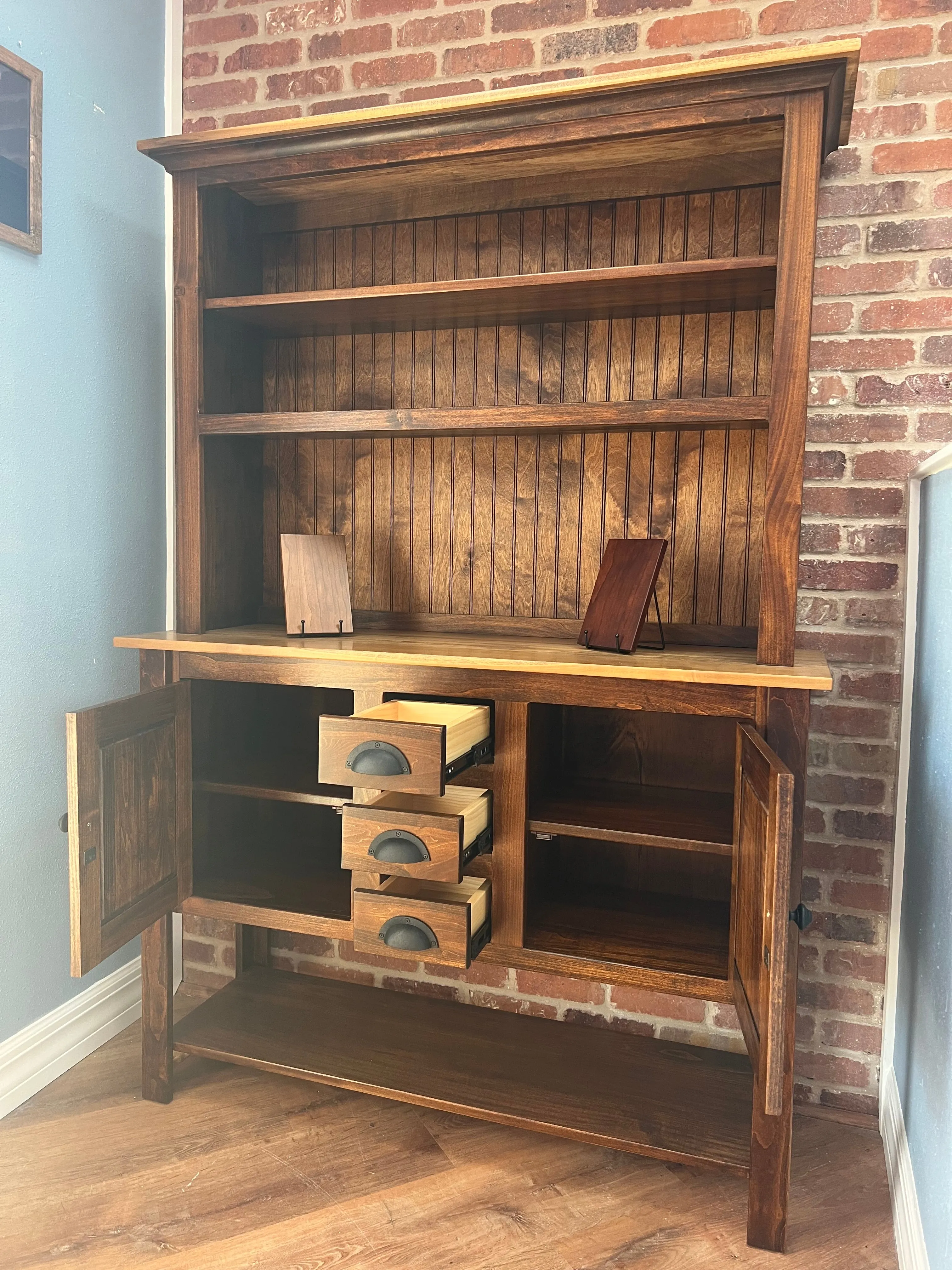 Kingston - Amish Open Shelf Sideboard Hutch