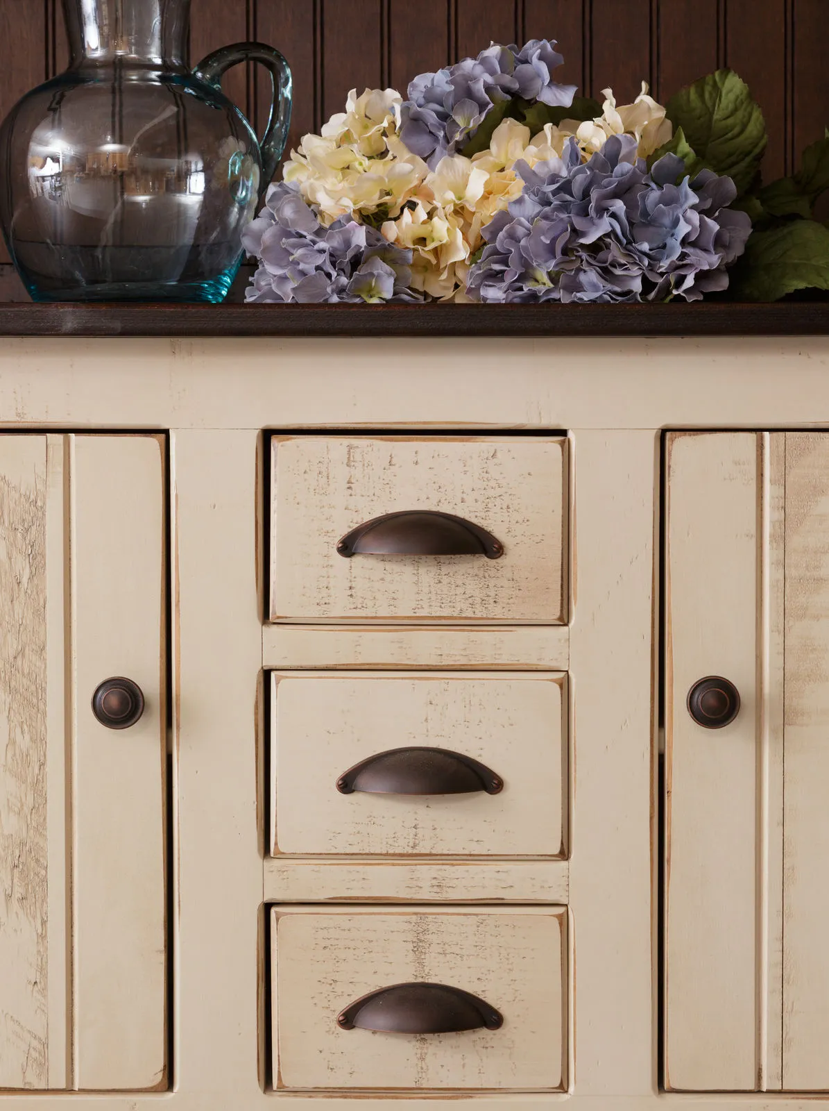 Kingston - Amish Open Shelf Sideboard Hutch