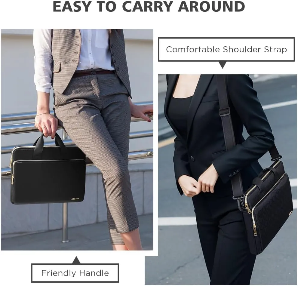 KIZUNA Laptop Sleeve Case 17 Inch Computer Shoulder Bag for for LG gram 17/17.3" MSI 17/Dell G7/17 Lenovo IdeaPad 3i Gen7/17.3" HP ProBook 470/Lenovo Ideapad 700,Black