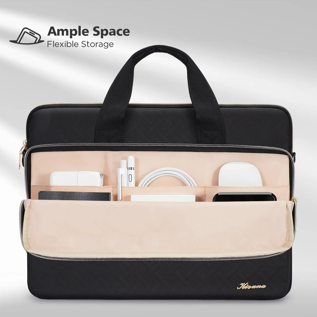 KIZUNA Laptop Sleeve Case 17 Inch Computer Shoulder Bag for for LG gram 17/17.3" MSI 17/Dell G7/17 Lenovo IdeaPad 3i Gen7/17.3" HP ProBook 470/Lenovo Ideapad 700,Black