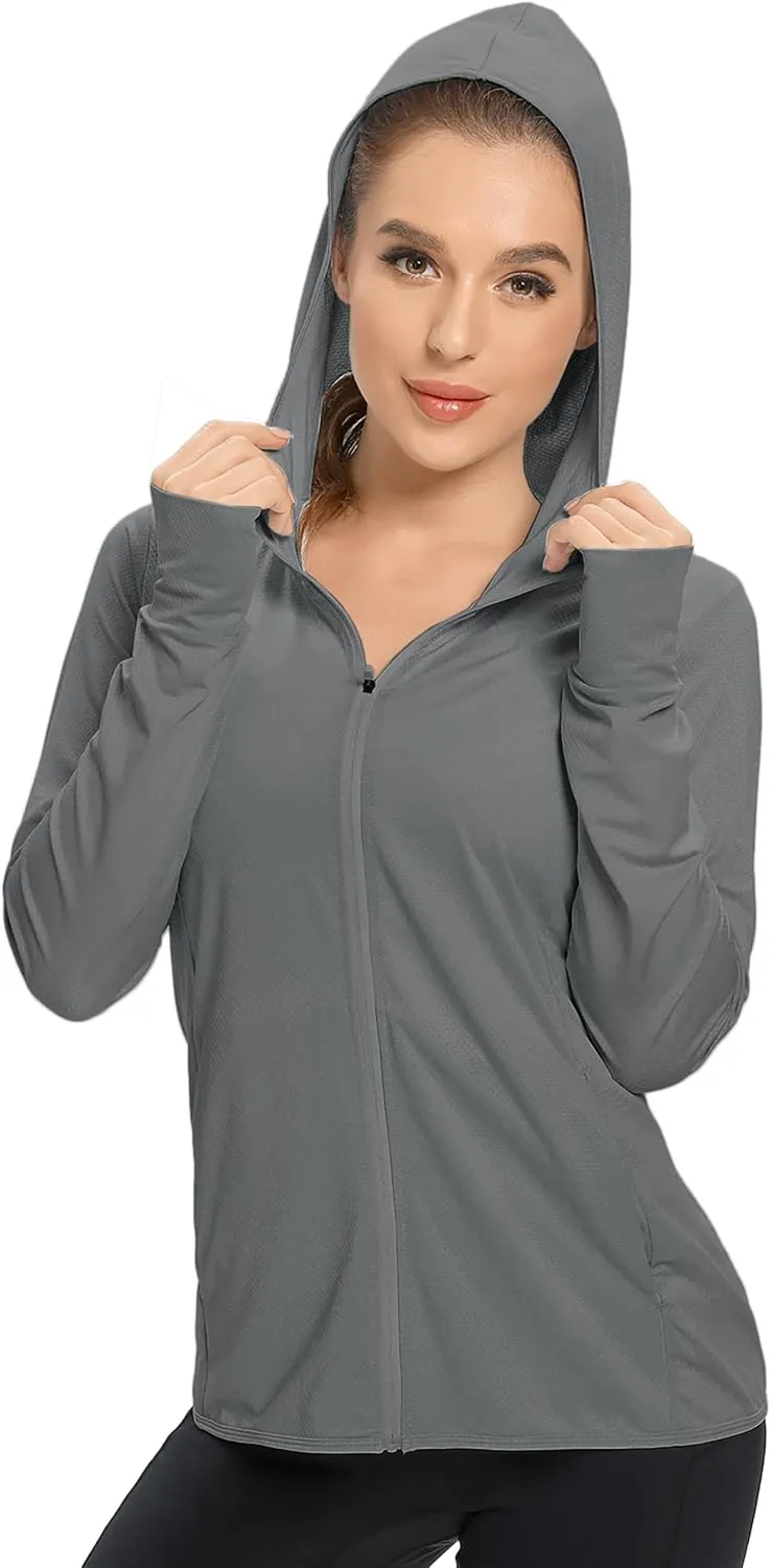 KPSUN Women's UPF 50  UV Sun Protection Clothing Zip Up Hoodie SPF Long Sleeve Sun Shirt Fishing Hiking Outdoor Jacket