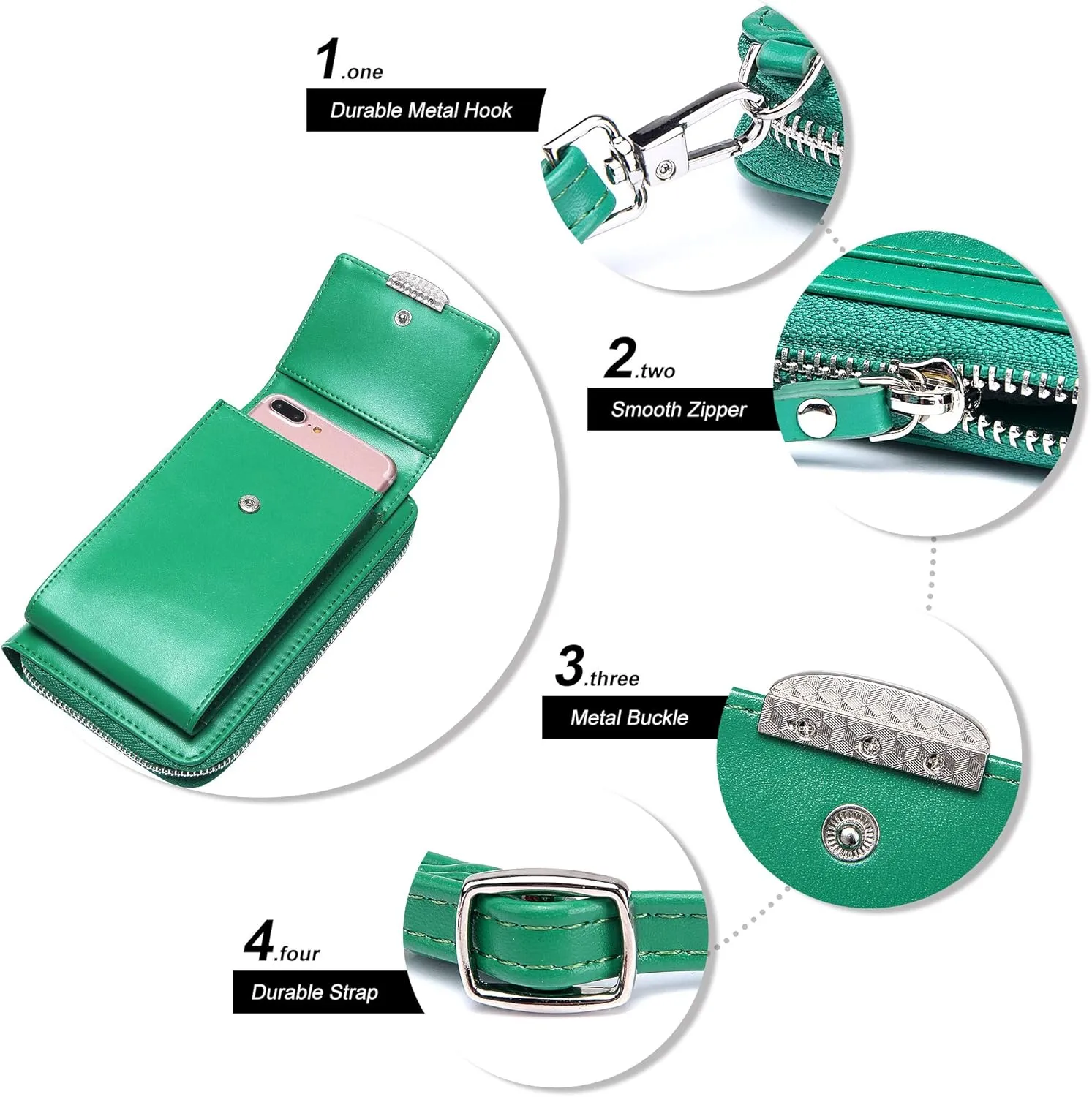 KUKOO Small Crossbody Bag Cell Phone Purse Wallet with Credit Card Slots for Women