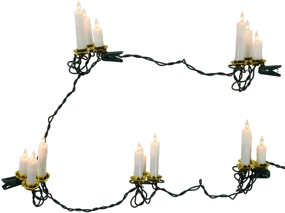 Kurt Adler 15-Light Triple Candle Light Set, 30-inch Length, Multicolor