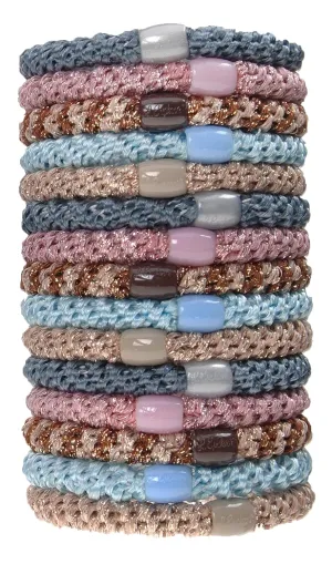 L. Erickson Grab & Go Pony Tube - Ballerina - 15 Pack Ponytail Holder Hair Ties