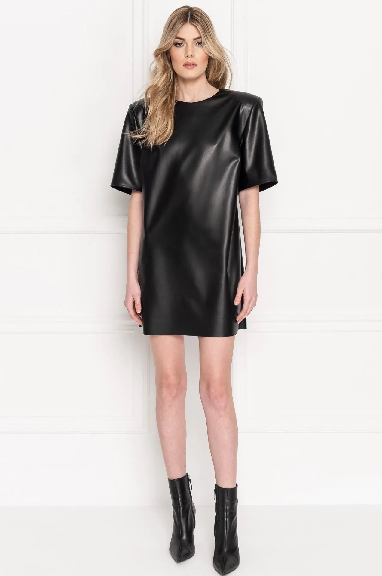 Lamarque- Laveta Vegan Leather Dress- Black