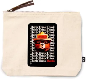 Lantern Press Smokey Bear, Think Thanks, Vintage Advertisement, 100% Cotton Zipper Pouch, Travel Accessory, Go Bag