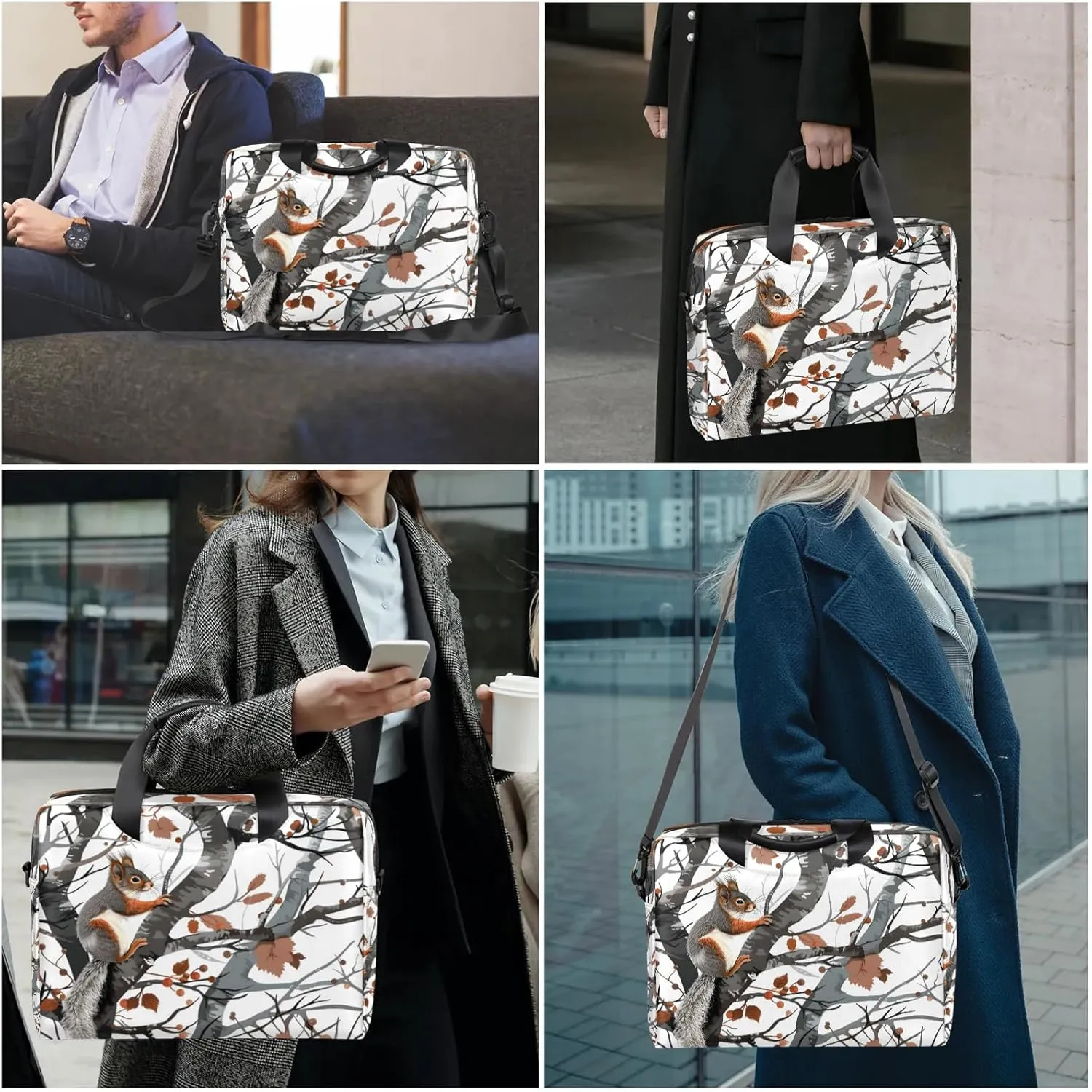 Laptop Bag 15.6 Inch Laptop Sleeve Case with Shoulder Straps Computer Slim Briefcase for Men and Women