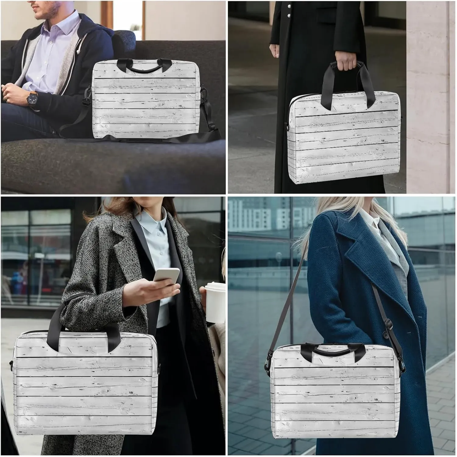 Laptop Bag 15.6 Inch Laptop Sleeve Case with Shoulder Straps Computer Slim Briefcase for Men and Women