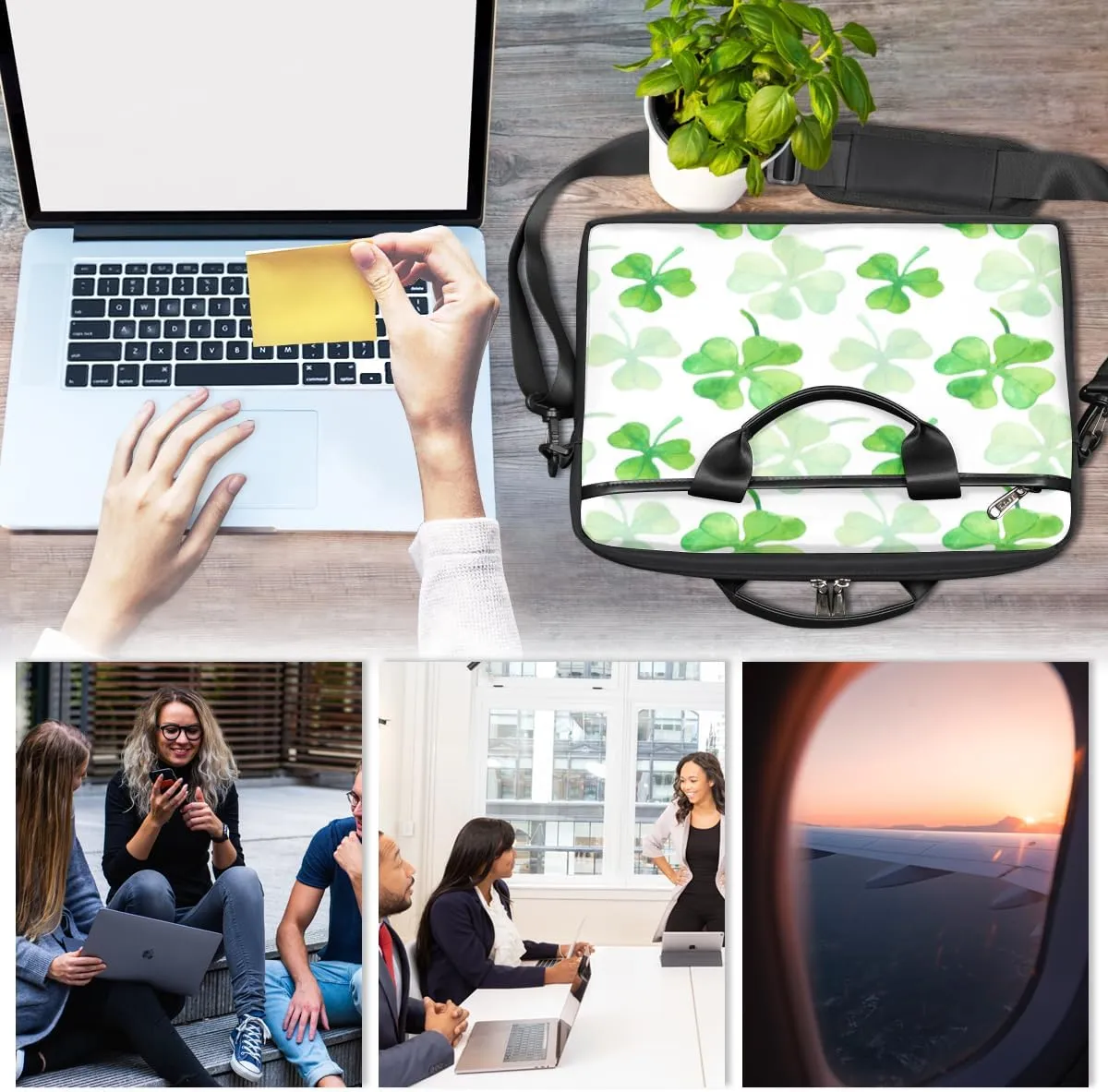 Laptop Bag Case Shoulder Messenger Carrying Bag 13 14 15 Inch Waterproof Computer Sleeve Cover