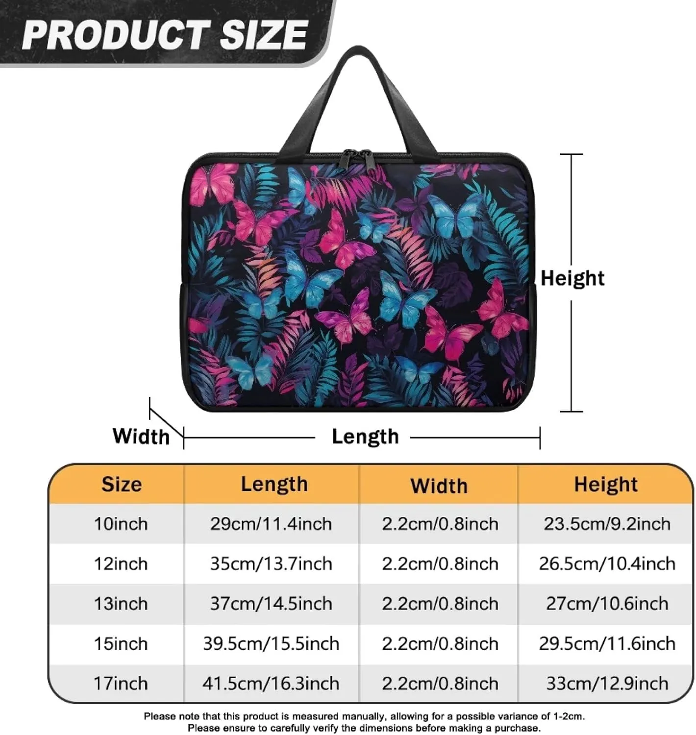 Laptop Bag Case Waterproof Zipper Portable Computer Carrying Bag for Office Business School 10 Inch- 17 Inch