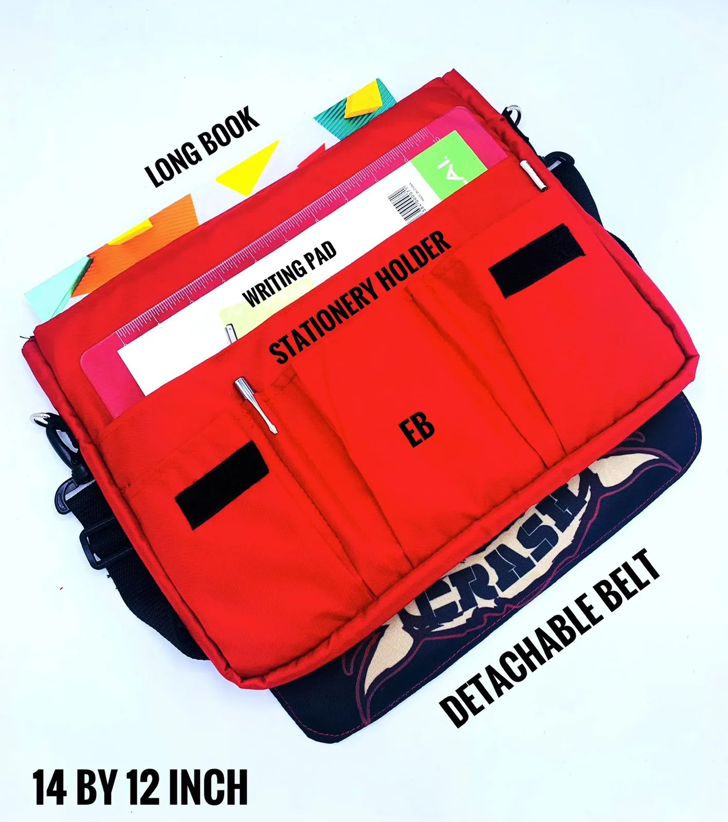 Laptop Bag with Four Front Pockets: Stylish, Organized, and Durable (Dinosaur)