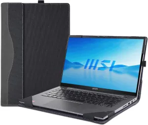 Laptop Case Cover for 16 inch MSI Prestige 16 Evo Series & MSI Summit E16 Flip Evo Series[Not for Other Models]，Detachable PU Leather Notebook Sleeve Protective Bag with Pen Holder (Dark Grey)