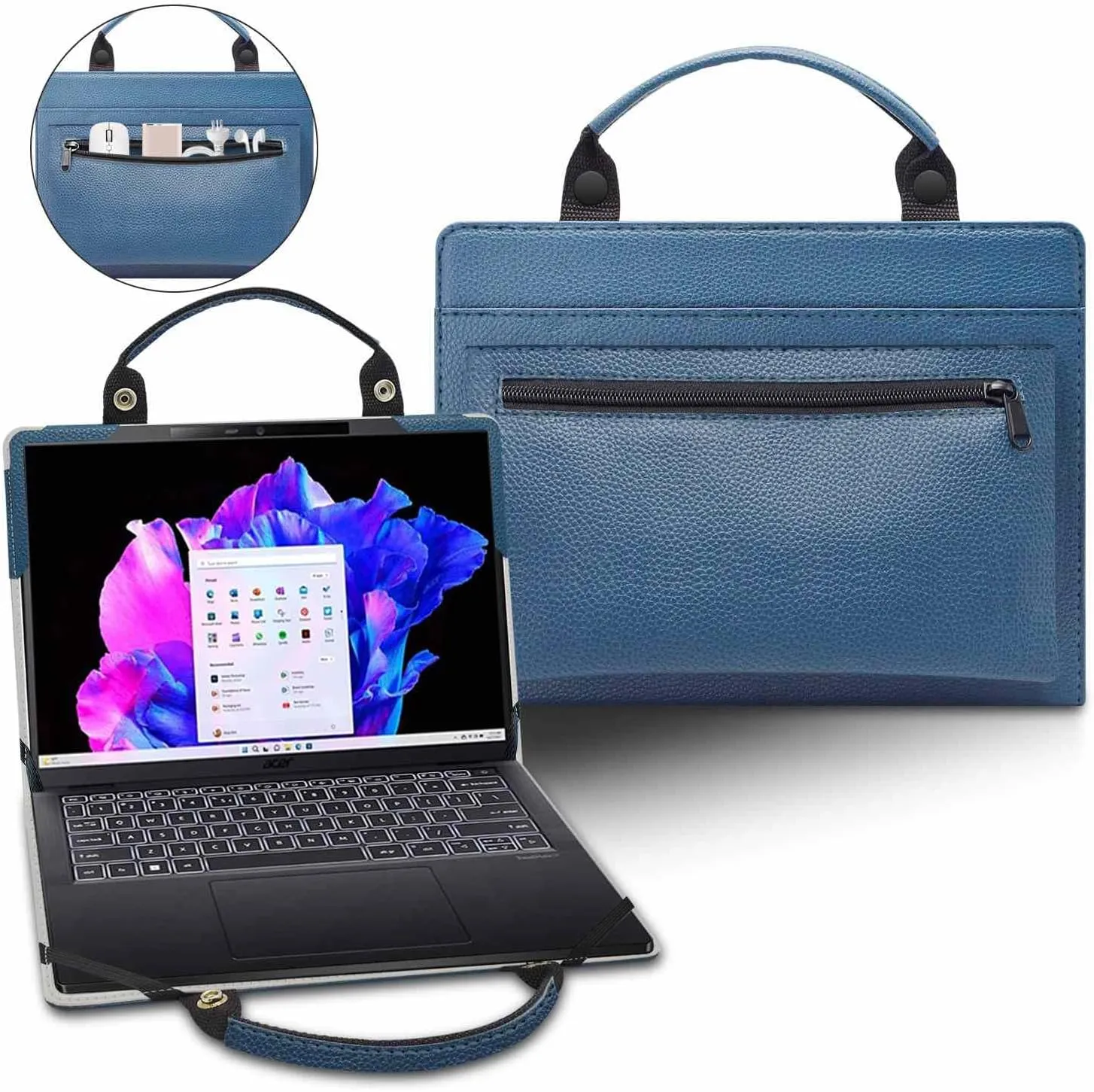 Laptop Case Cover Sleeve for Acer Predator Triton 14 PT14-51 PT14-51-78B4 PT14-51-7979 with Portable Bag with Bag Handle,Blue