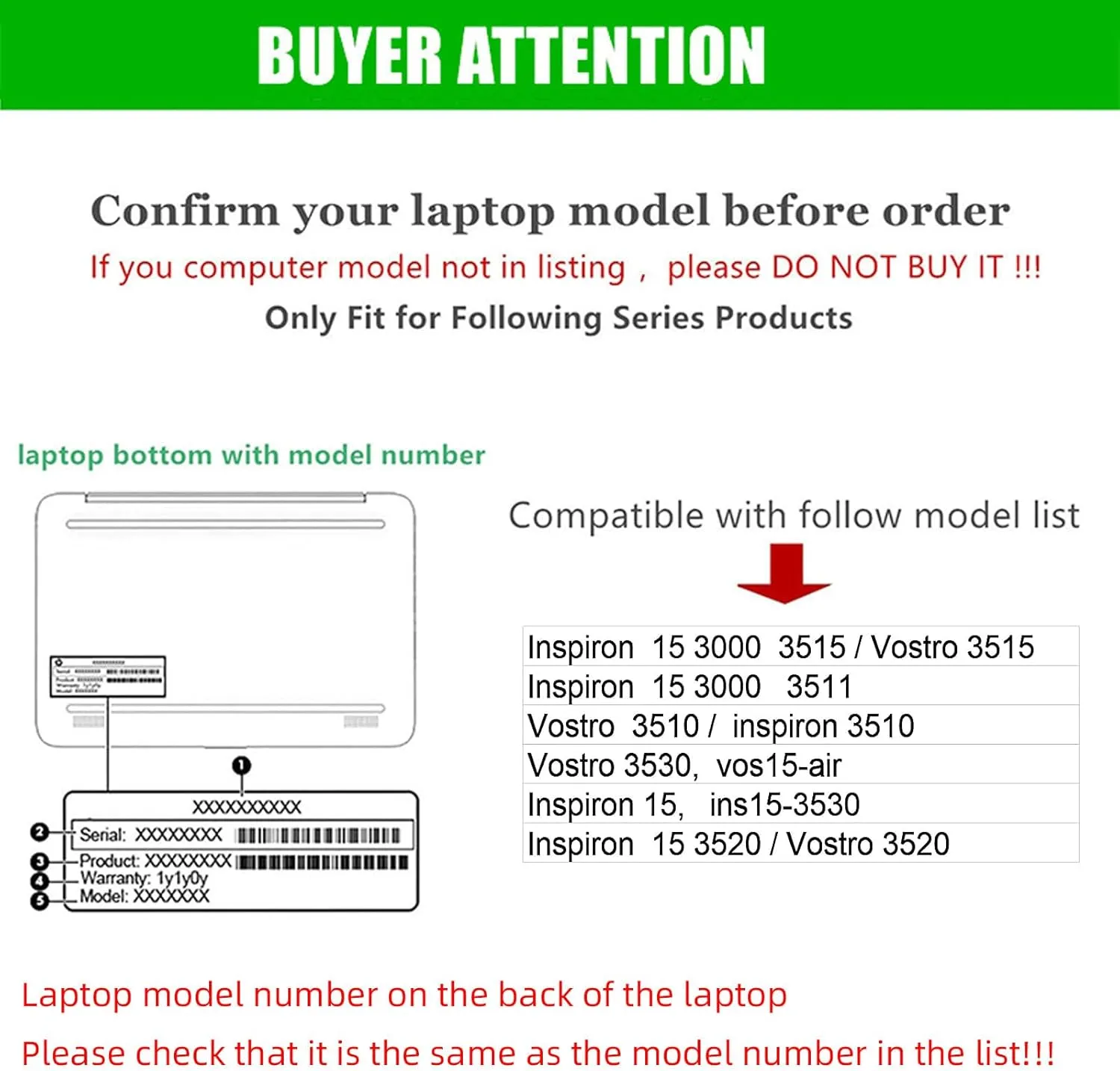 Laptop Case for Dell Inspiron 15 3000 3520 3511 & Vostro 3510 3520 15 Inch.2in1 PU Leather Protective Sleeve (Black)