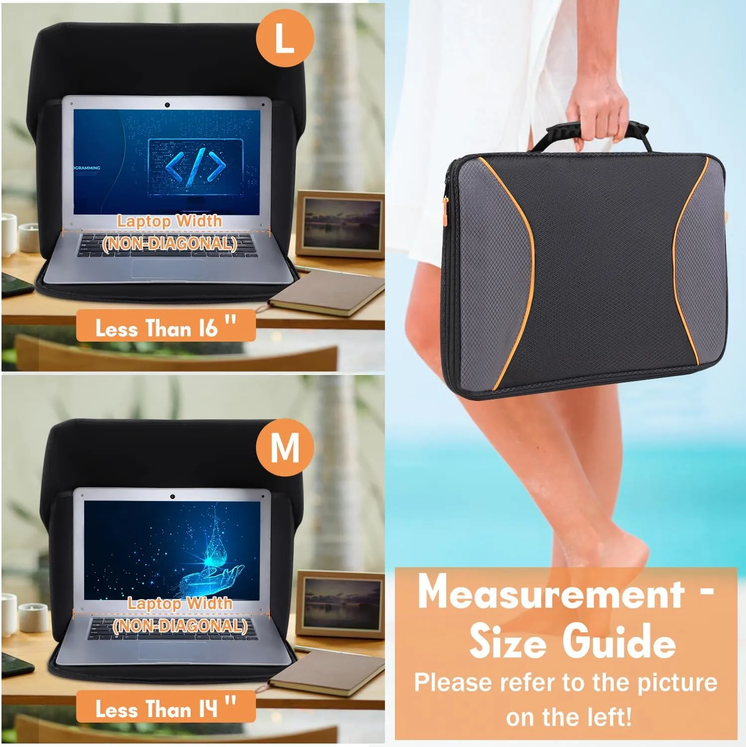 Laptop Sun Shade Laptop Sun Glare Shield Privacy Screen Hood Lightweight Laptop Sunshade Bag for Working Outside Portable Shield Cover 15-16'' (Patent Pending)