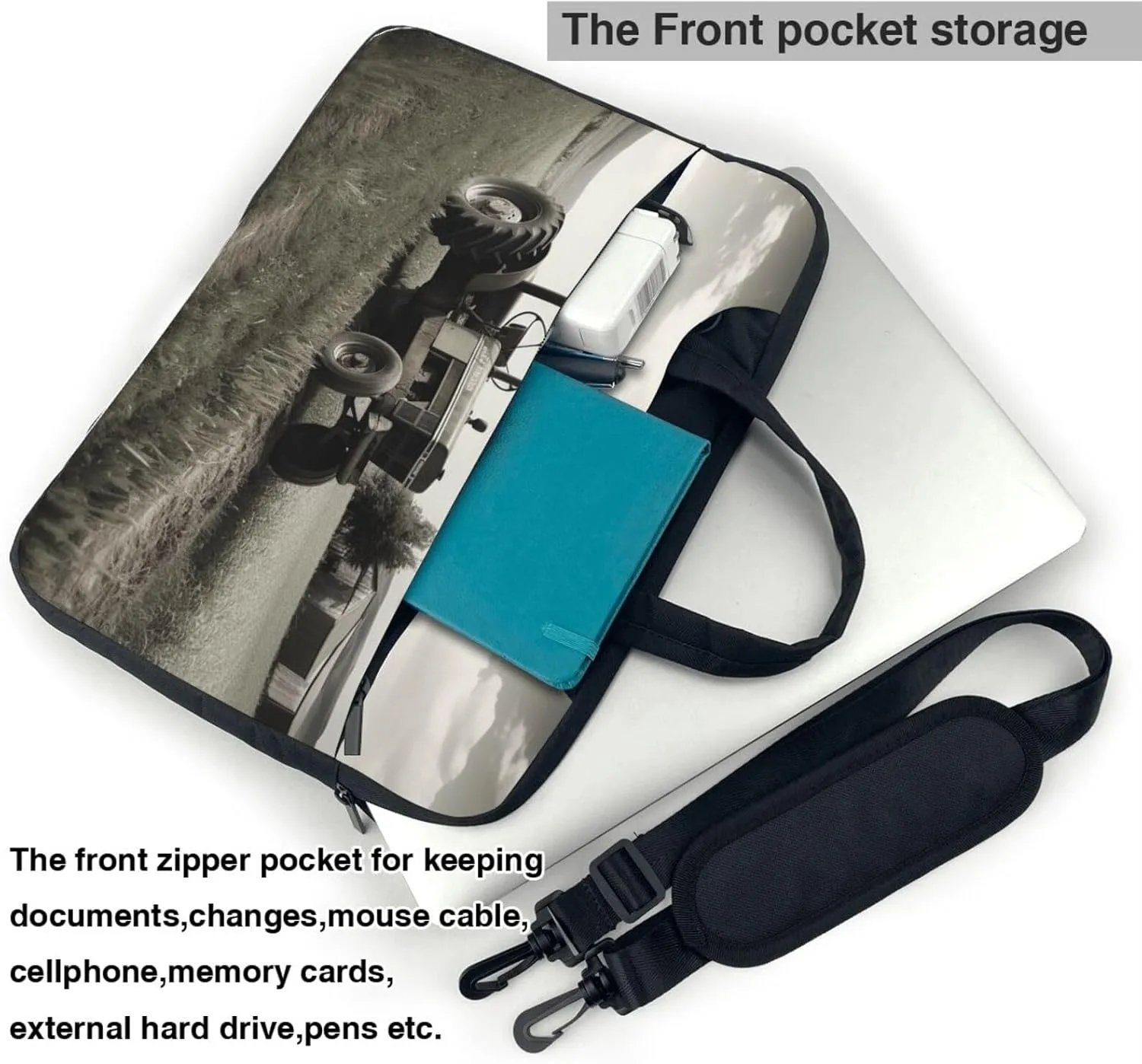 Laptop Tote Bag Men Women Tractor Agriculture Tranquil Shoulder Laptop Sleeve Briefcase Messenger Computer Bag