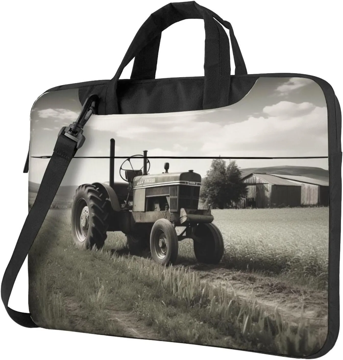 Laptop Tote Bag Men Women Tractor Agriculture Tranquil Shoulder Laptop Sleeve Briefcase Messenger Computer Bag