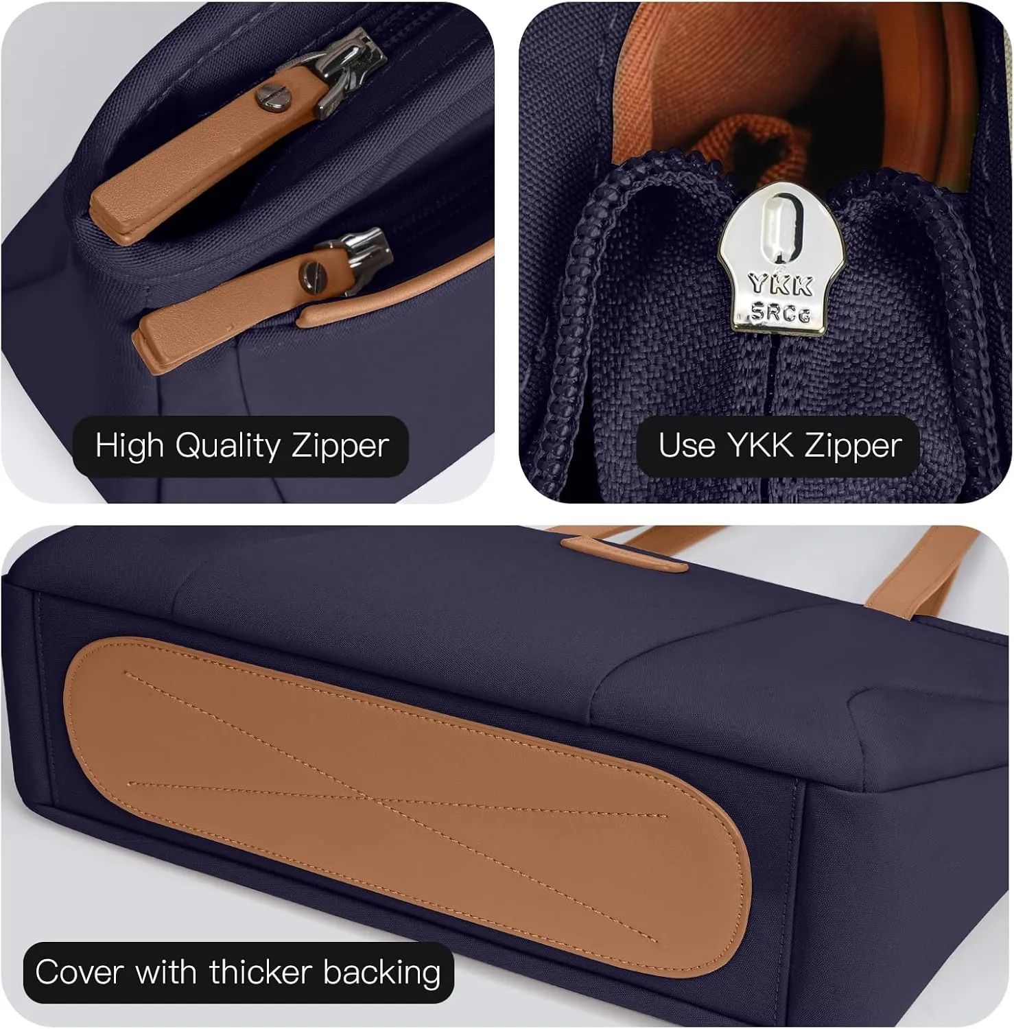 Laptop Tote Bag Shoulder Bag for Women 15-16 inch Waterproof Handbag Blue Color