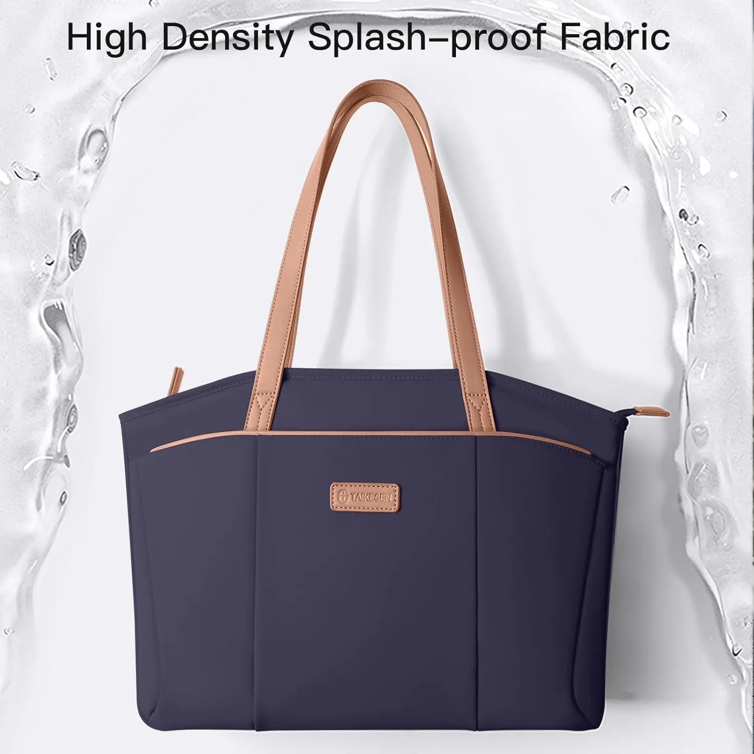 Laptop Tote Bag Shoulder Bag for Women 15-16 inch Waterproof Handbag Blue Color