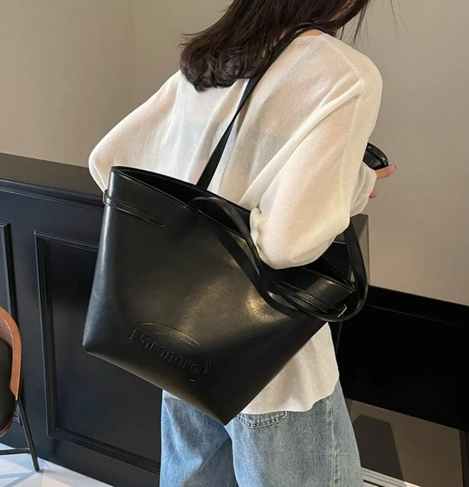 Large Bucket Bags for Women Spring Purses for Women 2025 Simple Shoulder Bag Underarm Bag Trendy Tote Bag for Work Travel