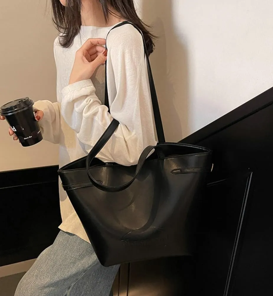 Large Bucket Bags for Women Spring Purses for Women 2025 Simple Shoulder Bag Underarm Bag Trendy Tote Bag for Work Travel