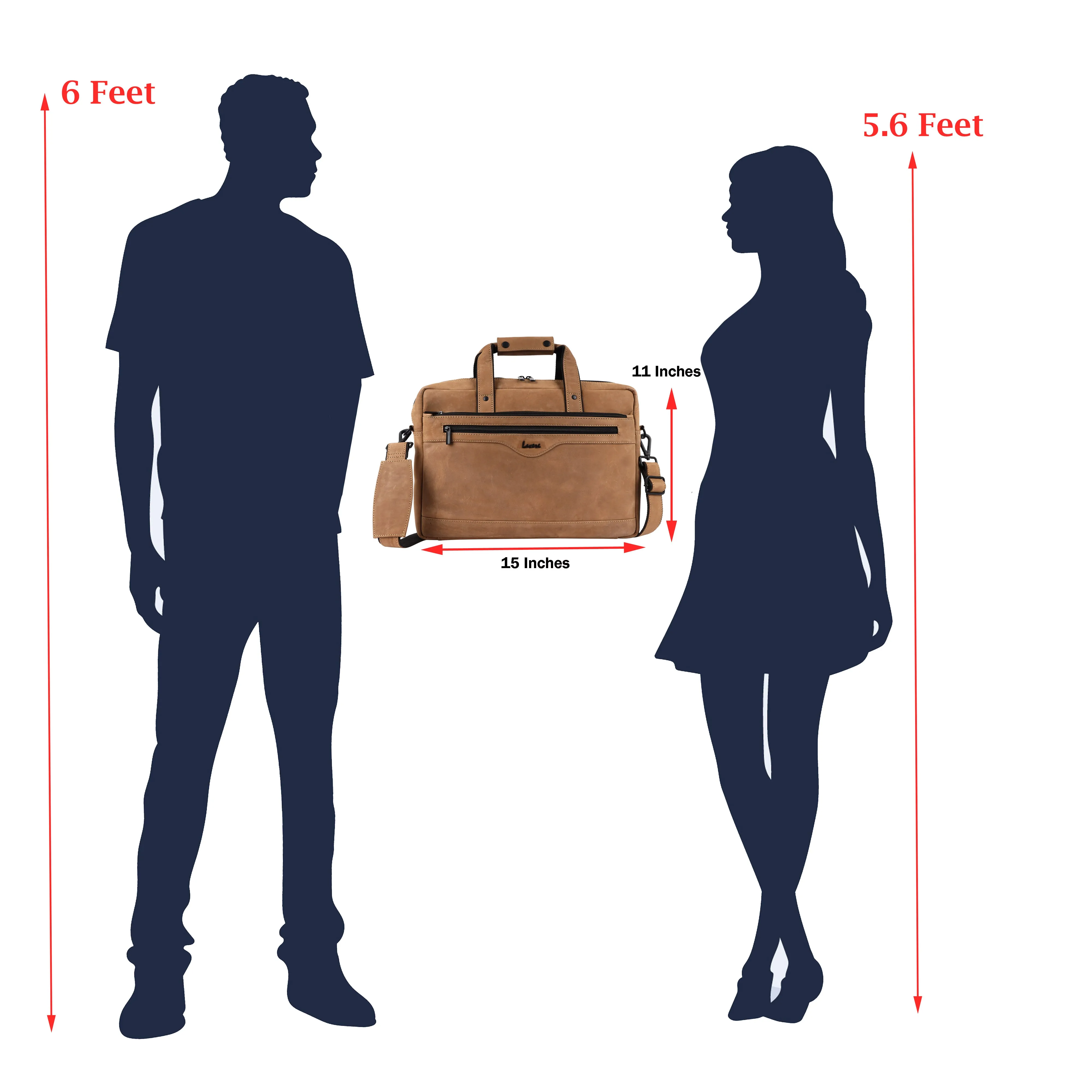 Laveri Genuine Leather Office Laptop Bag