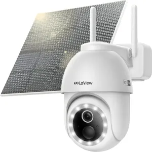 LaView 4G LTE Cellular Security Camera 2K Solar Camera Outdoor Wireless, Solar Powerd Security Camera with Color Night Vision, 360 PT Cameras for Home Security Motion Detection,SD Storage
