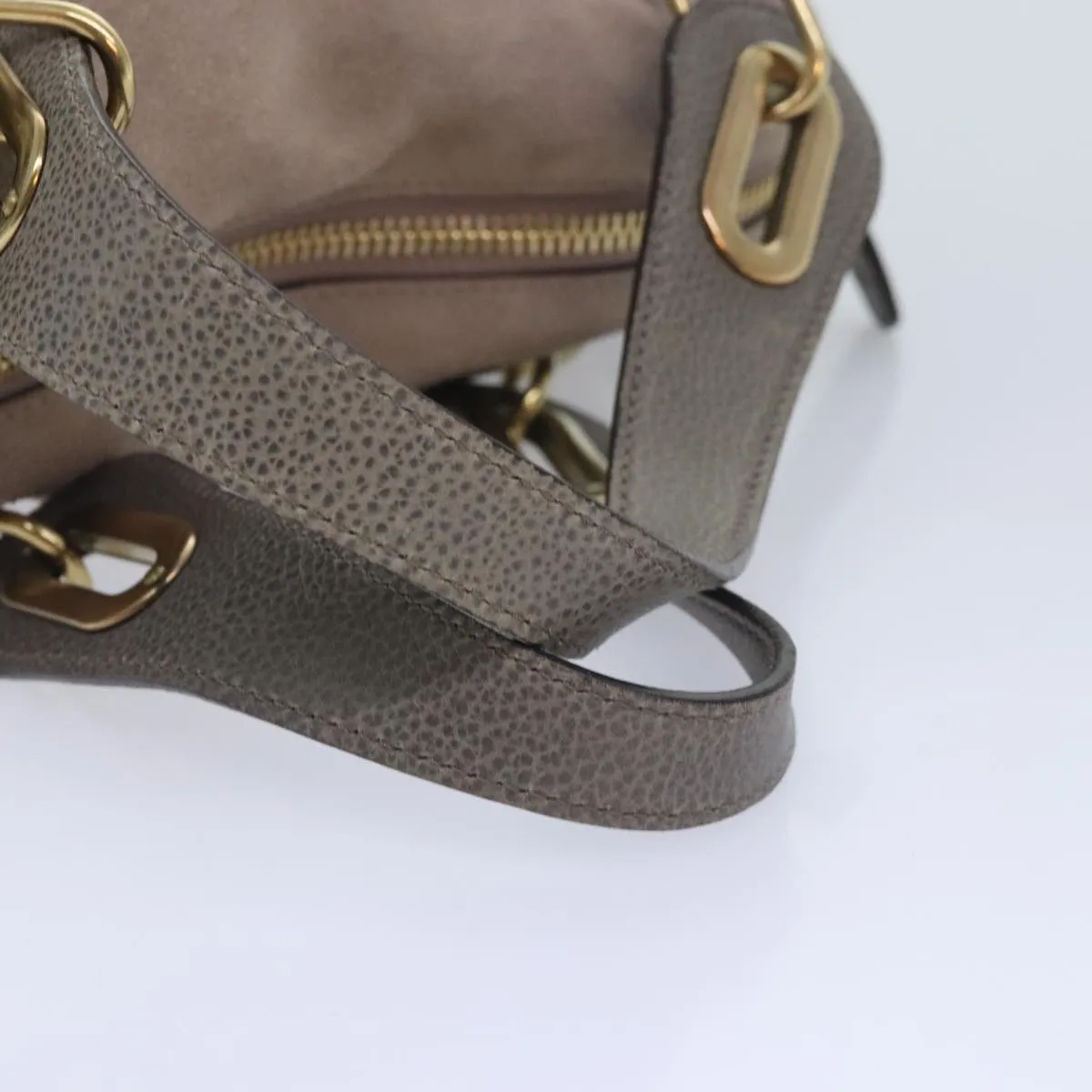 Leather 2way am6848 Seamless Cost-effective Paraty Bag Tote Suede Chloe Gray