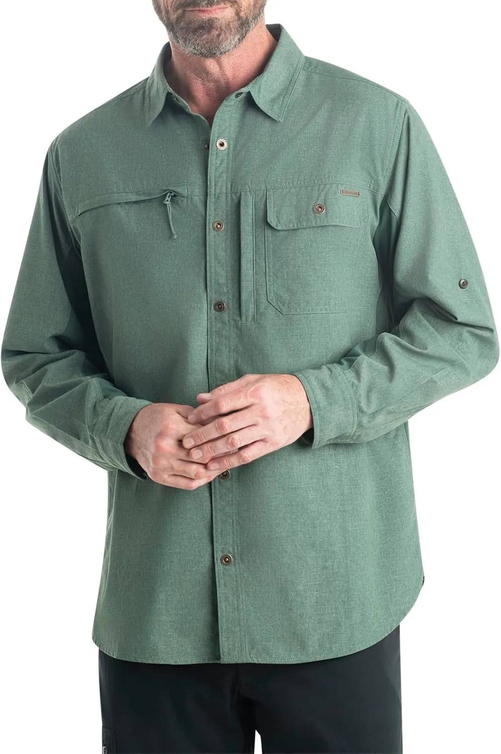 Legendary Whitetails Men's Quick Dry Moisture Wicking UPF 50  Uv Sun Protection Long Sleeve Fishing Shirt