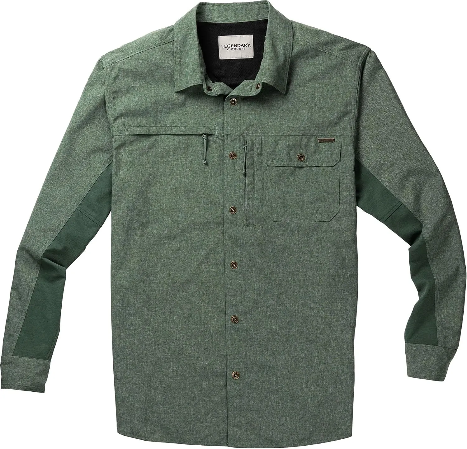 Legendary Whitetails Men's Quick Dry Moisture Wicking UPF 50  Uv Sun Protection Long Sleeve Fishing Shirt