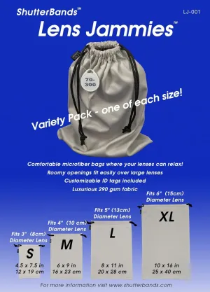 Lens Jammies Microfiber Drawstring Bags (Variety Pack)
