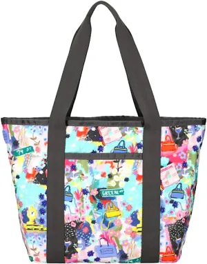 LeSportsac Painterly Spring Everyday Zip Tote Handbag/Travel Bag, Style 3867/Color G933, Celebrating LeSportsac’s 1974 Iconic Debut in NYC, Abstract Colorful Whimsical Graphics, Limited Edition