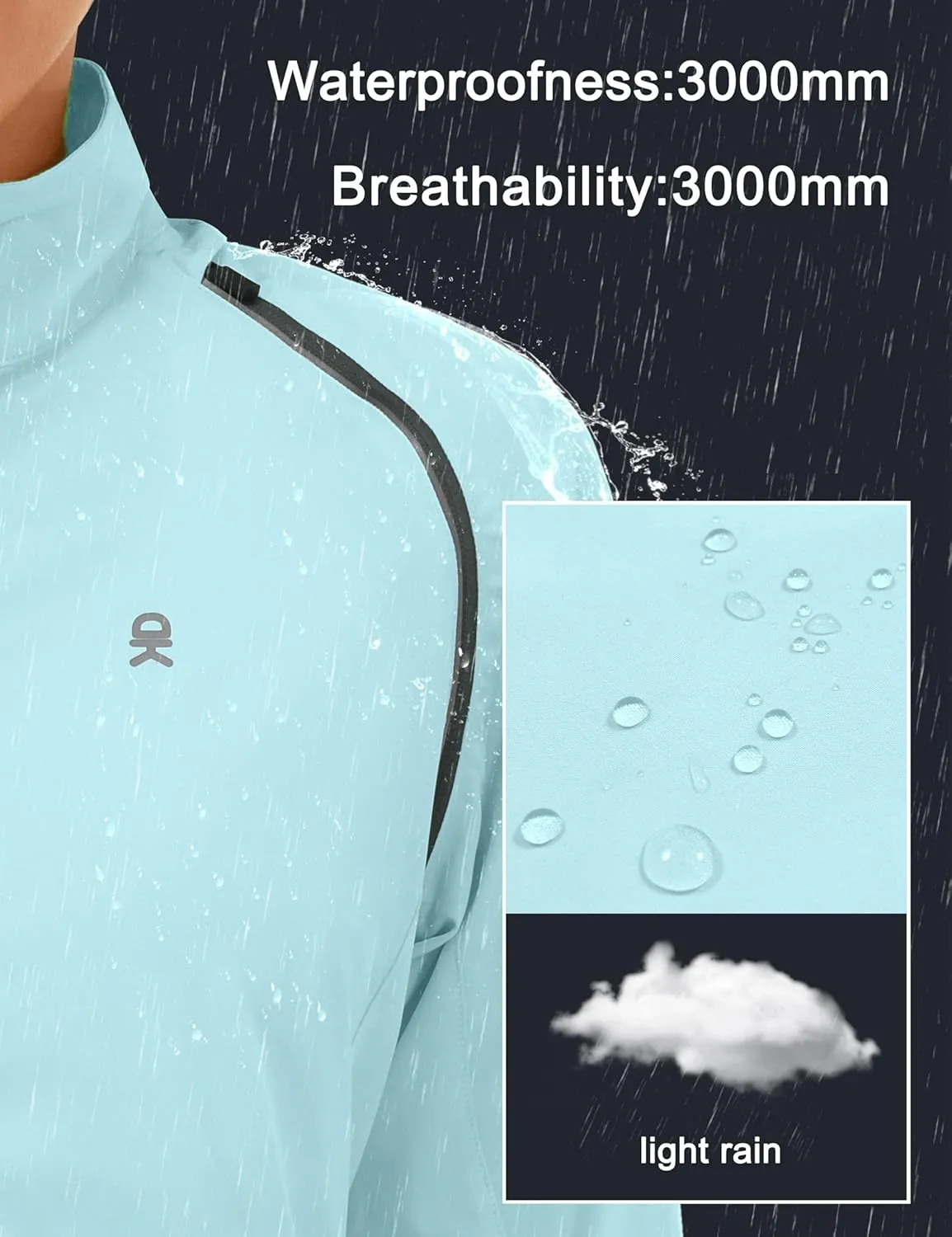 Little Donkey Andy Women's Lightweight Waterproof Cycling Jacket with Removable Sleeves for Biking Running Golf