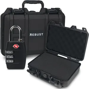 Lockable Gun Case- TSA Approved Firearm Travel Case with FREE TSA Lock- Hard Gun Safe for Handgun, Pistol, Revolver- Waterproof, Shockproof Gun Storage & Gun Carrying Case- 12.6x9.41x4.43 inch