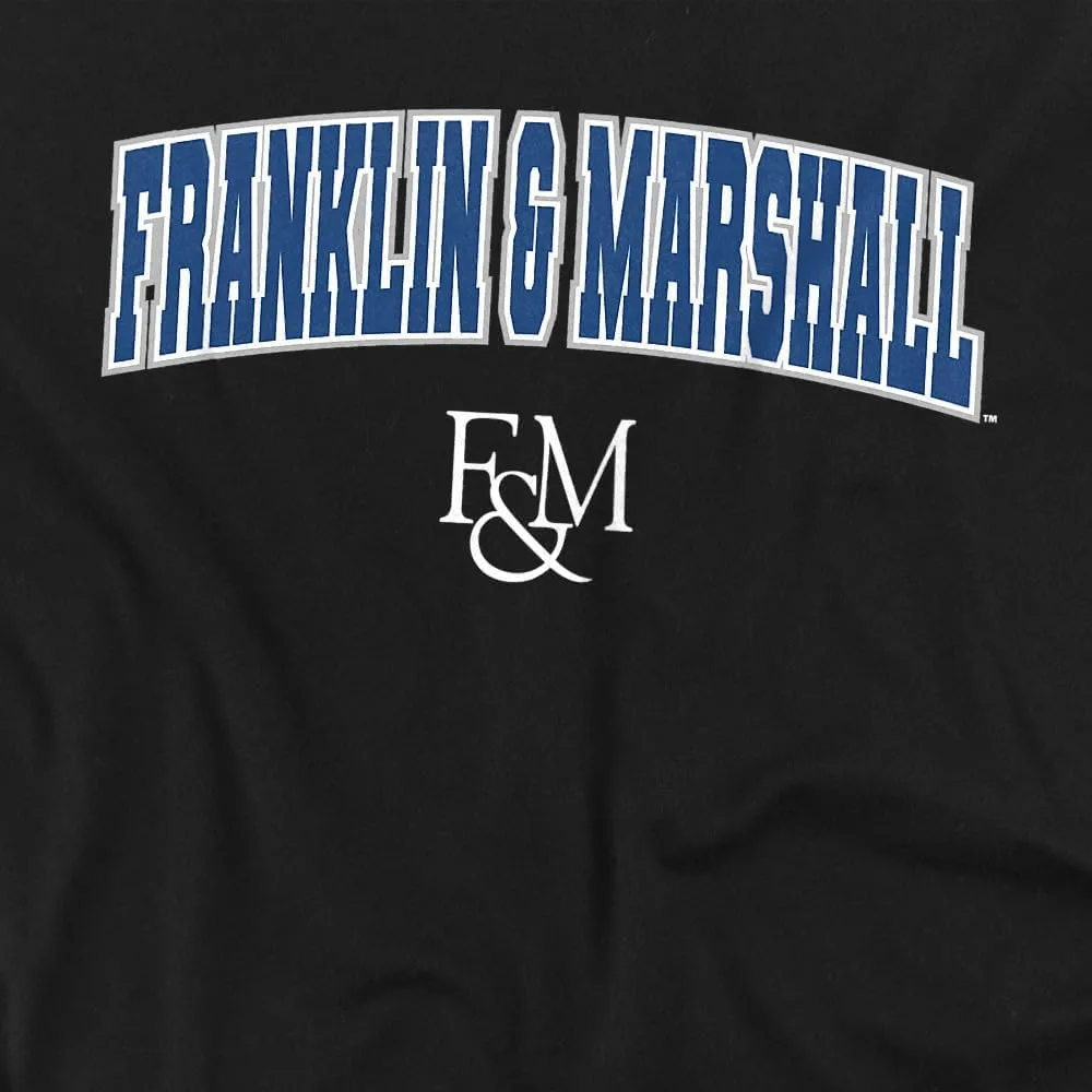 LOGOVISION Franklin & Marshall College Arch Logo Black Unisex Adult Canvas Brand T Shirt