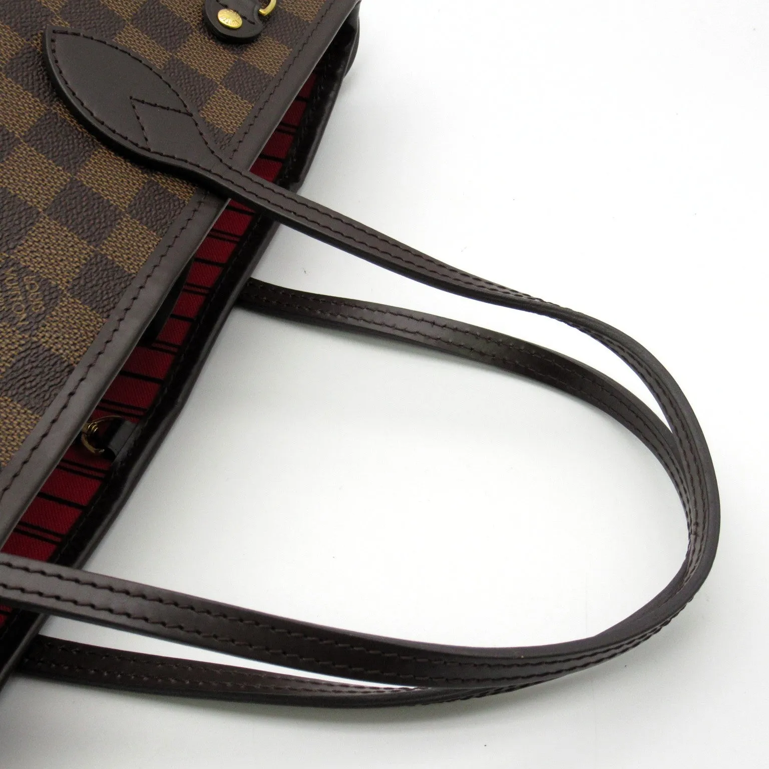 Louis Vuitton Neverfull Pm Tote Bag Handbag Coated Canvas Damier Brown Ebene
