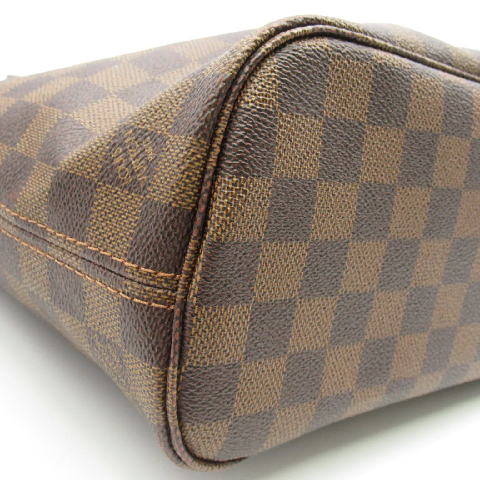 Louis Vuitton Neverfull Pm Tote Bag Handbag Coated Canvas Damier Brown Ebene