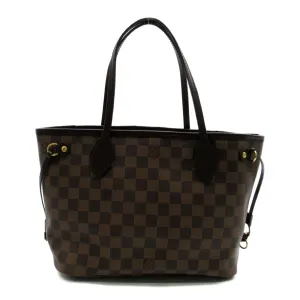 Louis Vuitton Neverfull Pm Tote Bag Handbag Coated Canvas Damier Brown Ebene