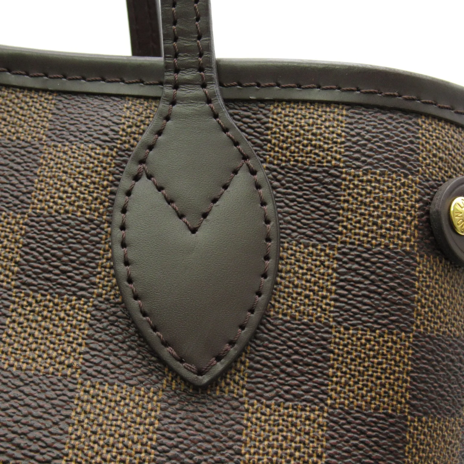 Louis Vuitton Neverfull Pm Tote Bag Handbag Coated Canvas Damier Brown Ebene