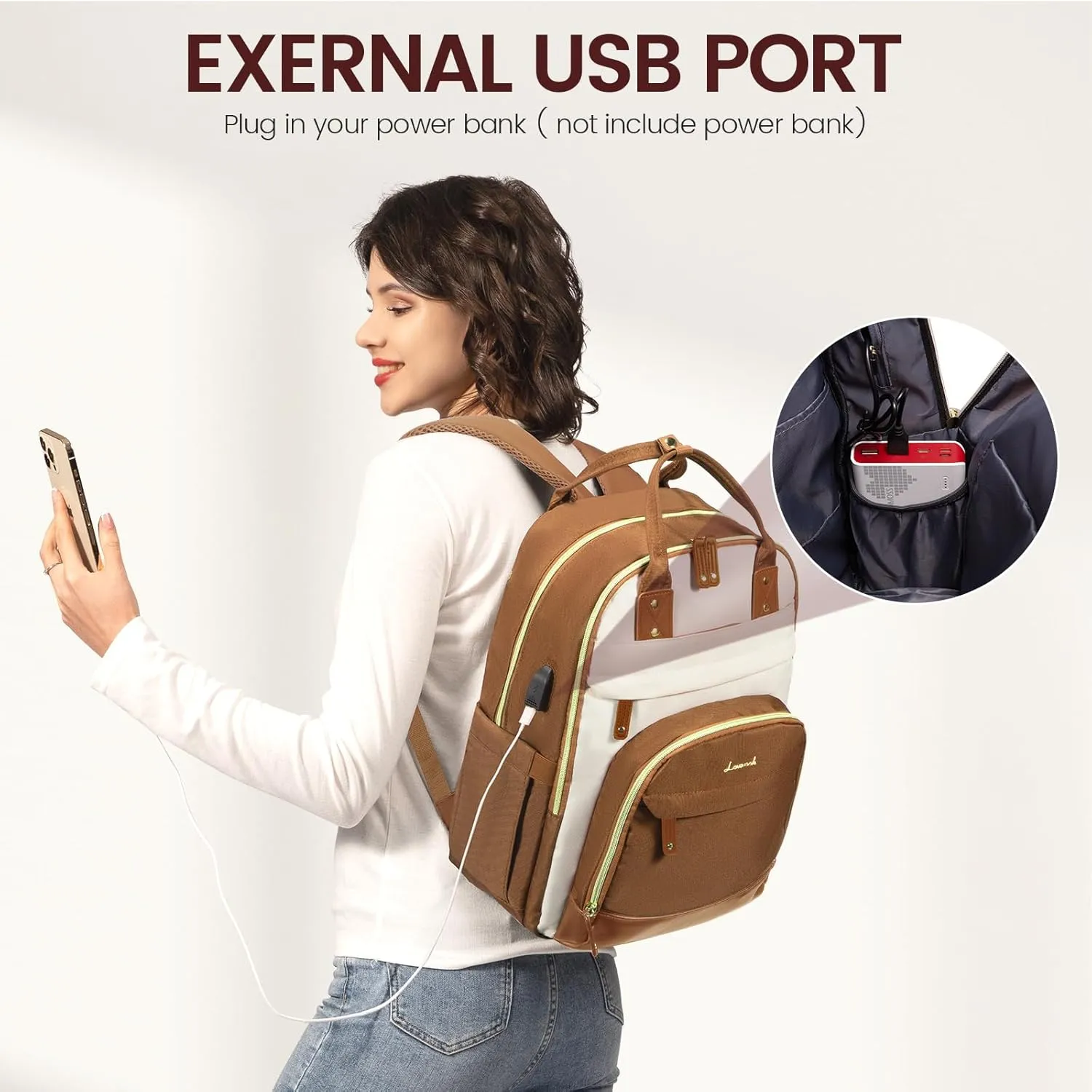 LOVEVOOK Backpack for Women,Laptop Backpack Women,Fits 15.6 Inch Laptop Computer Bag,Teacher College Backpack Purse,Fashion Waterproof Travel Work Anti-theft Backpack for Traveling on Airplane Daypack