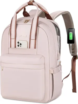 LOVEVOOK Laptop Backpack Purse for Women, 15.6 Inch Travel Laptop Bag with USB Port, Waterproof Work Teacher Nurse Computer Backpack, Durable Casual Daypack