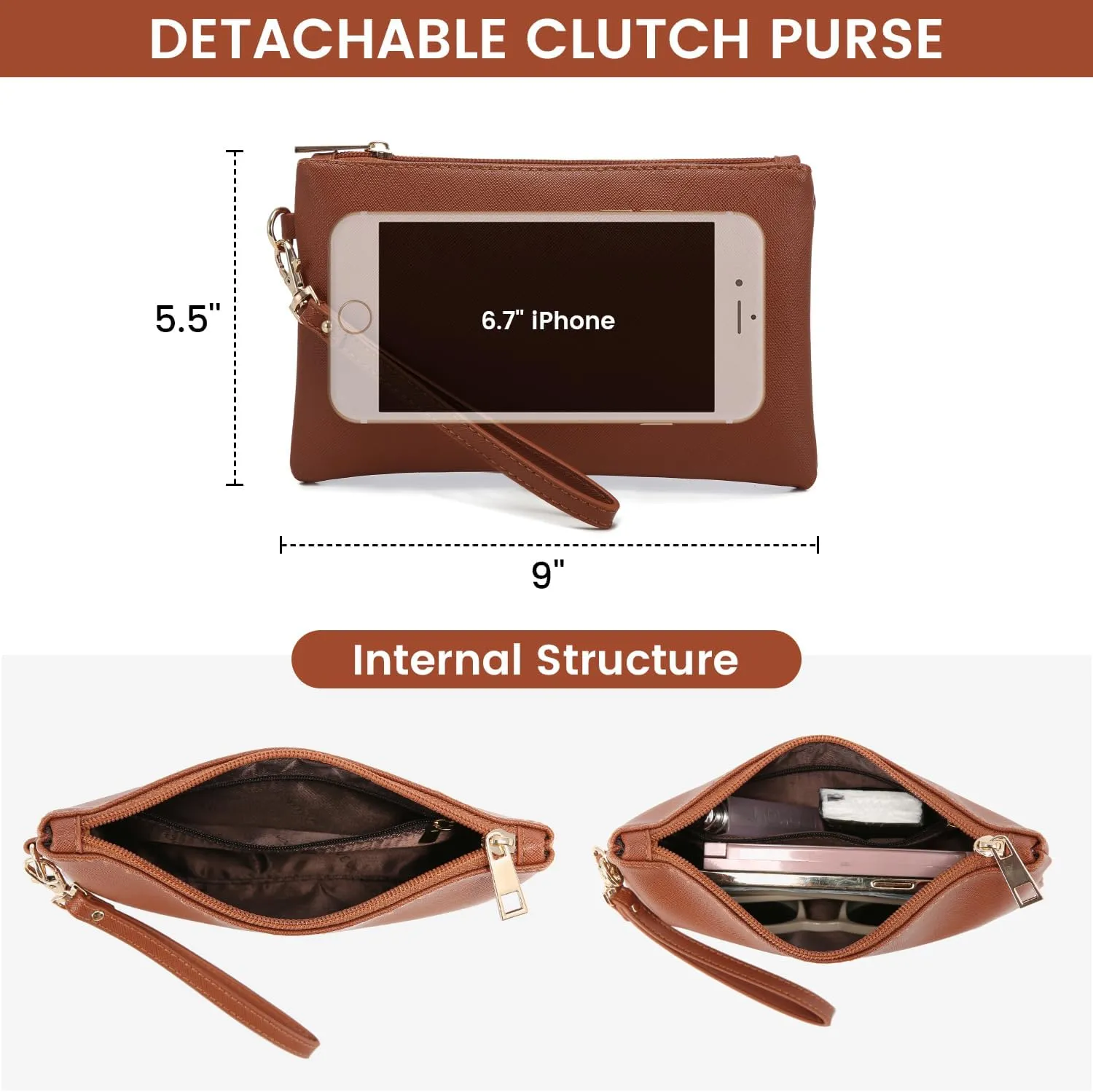 LOVEVOOK Laptop Bag for Women, Fashion Computer Tote Bag Large Capacity Handbag, Leather Shoulder Bag Purse Set, Professional Business Work Briefcase for Office Lady, 2PCs, 15.6-Inch, Brown