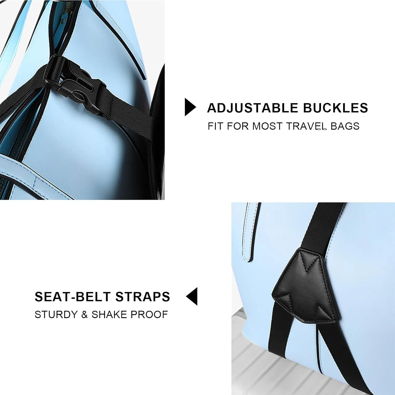 Luggage Straps, Travel Carry-on Luggage Helper, Adjustable Suitcase Strap Bag Travel Accessory Add a Bag for Duffel, Tote Bag, Laptop Bag, Baggage (Black Magnet)