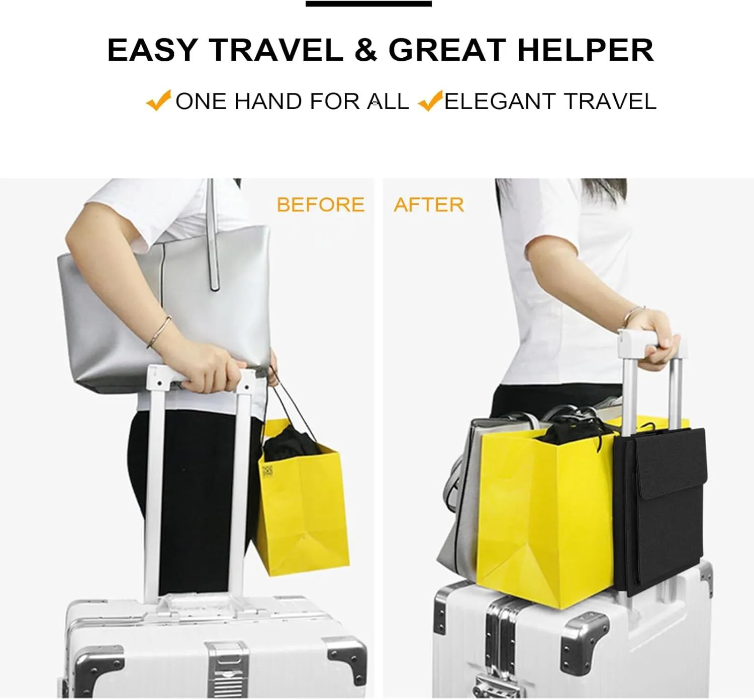 Luggage Straps, Travel Carry-on Luggage Helper, Adjustable Suitcase Strap Bag Travel Accessory Add a Bag for Duffel, Tote Bag, Laptop Bag, Baggage (Black Magnet)