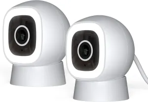 Luna 2K Magnetic Cameras for Home Security, Indoor/Outdoor IP65, Plug-in Smart WiFi, Color Night Vision, w/Spotlight, Two-Way Audio, Advanced AI Motion Detection, Pet Cámara with Phone app (2, White)