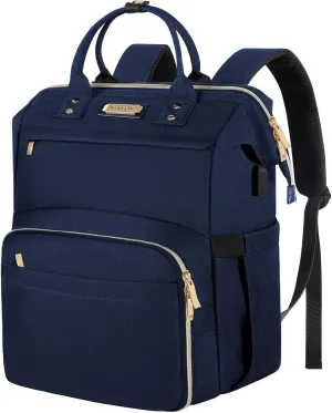 Lunch Bag Backpack, Insulated Cooler Backpack Lunch Box Laptop Backpack with USB Port for Women Men Fits 15.6 Inch Laptop Blue